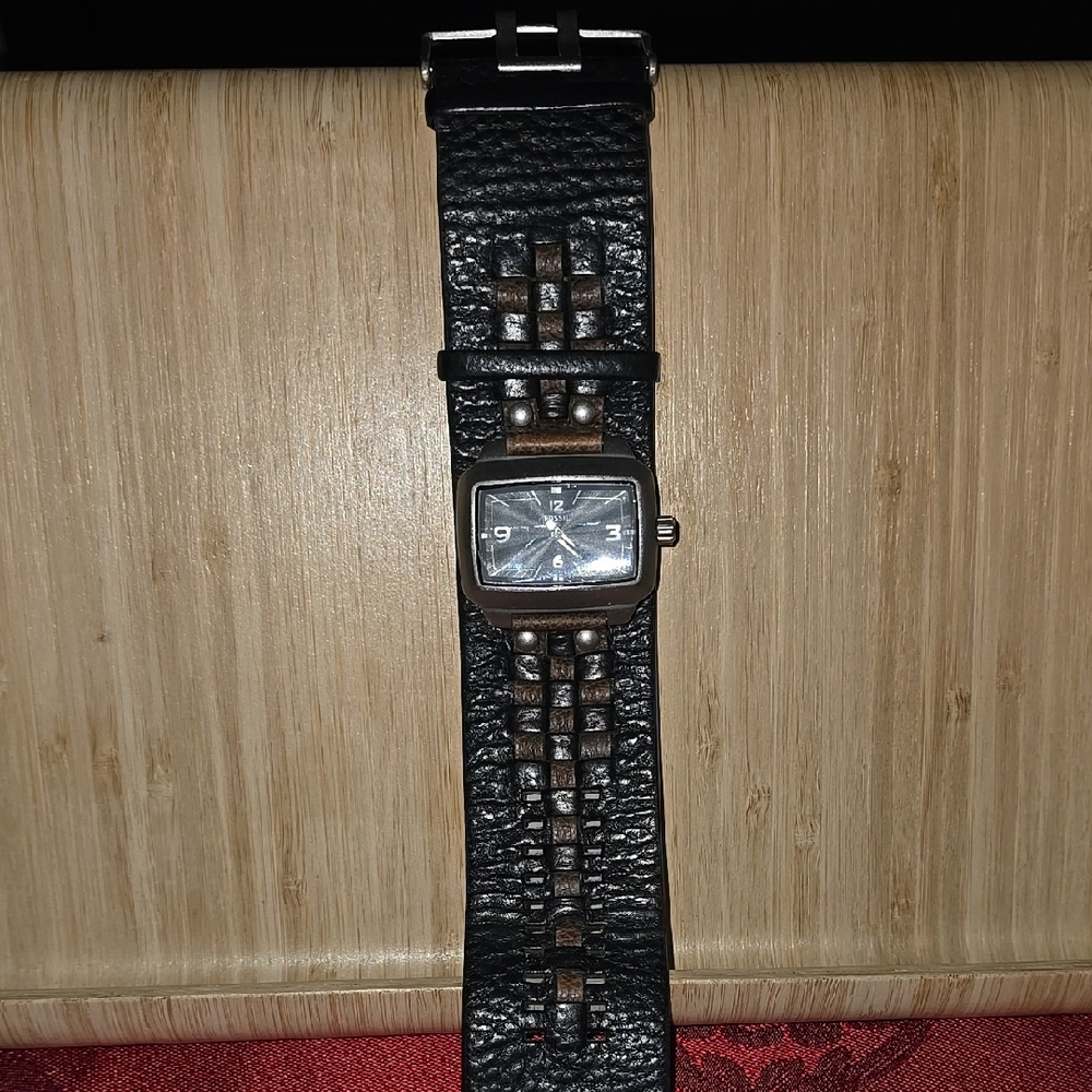 Fossil Black and Brown Leather Watch